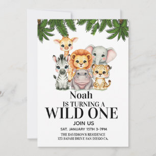 Invitación Cumpleaños Safari Wild One