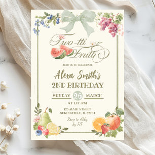 Invitación Cumpleaños Sage Green Farmer's Market Twotti Frutt
