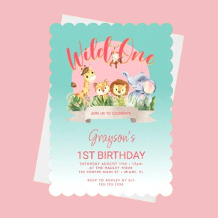 Invitación Cumpleaños Salvaje al Estilo de Florida 1