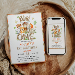 Invitación Cumpleaños Salvaje Animal 1er Fiesta   Selva Safar