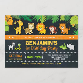 Invitación Cumpleaños salvaje del safari del muchacho de los