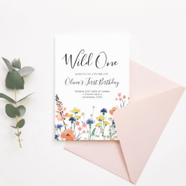 Invitación Cumpleaños salvaje uno Wildflower