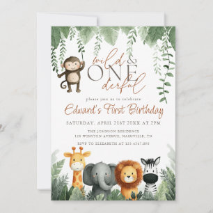 Invitación Cumpleaños Salvaje y Maravilloso en la Jungla