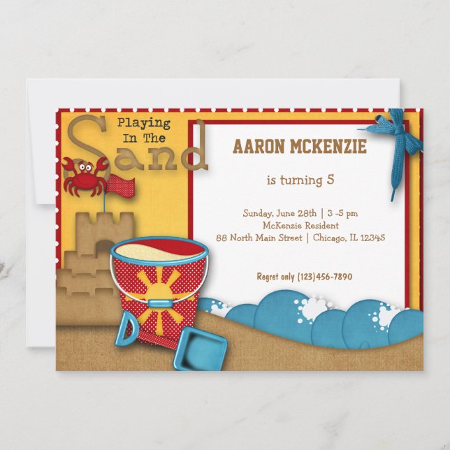 Invitación Cumpleaños Sand (Anverso)