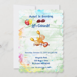 Invitación Cumpleaños Scorpio (23 de octubre - 21 de noviembr