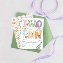 Invitación Cumpleaños Segundo Floral Primavera Pastel, Dos Mu