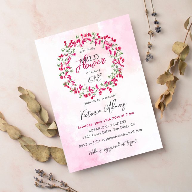 Invitación Cumpleaños selva tropical bugainvillea (Subido por el creador)