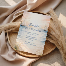 Invitación Cumpleaños Sereno de Vela Costera