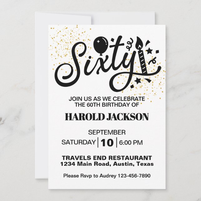 Invitación Cumpleaños Sesentón (Anverso)