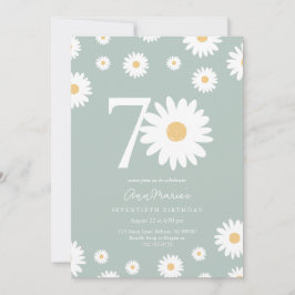 Invitación Cumpleaños setenta Elegante Daisy Hito