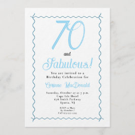 Invitación Cumpleaños setenta y fabuloso azul ártico