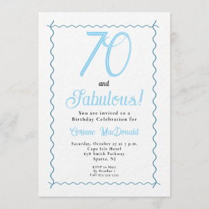 Invitación Cumpleaños setenta y fabuloso azul ártico