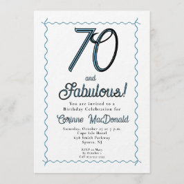 Invitación Cumpleaños setenta y fabuloso azul ártico