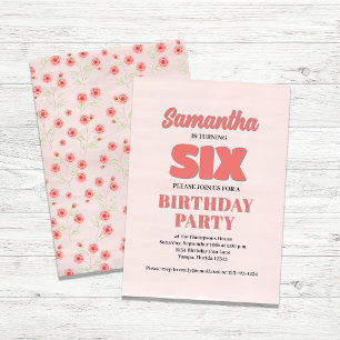 Invitación Cumpleaños Sexto de Niñas Floral