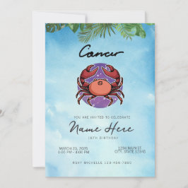 Invitación Cumpleaños signo zodiacal Cáncer