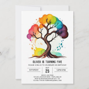 Invitación Cumpleaños simple de árbol sagrado