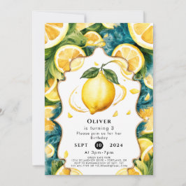 Invitación Cumpleaños simple de Boho Lemon