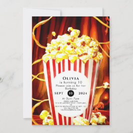 Invitación Cumpleaños simple de Boho Popcorn