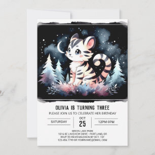 Invitación Cumpleaños simple de Dreamy Tiger