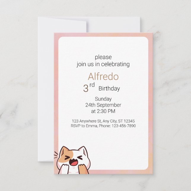 Invitación Cumpleaños simple de Halloween (Anverso)