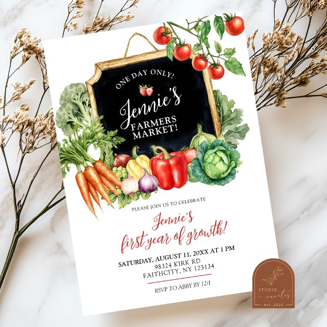 Invitación Cumpleaños sin género Mercado de Agricultores Prim (Subido por el creador)