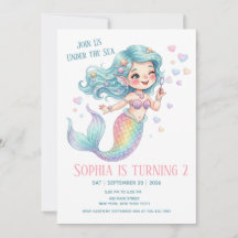 Cumpleaños Sirena Pastel Bajo El Mar Cualquier Eda