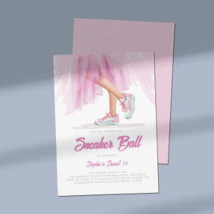 Invitación Cumpleaños Sneaker Ball Ballerina Princess Sweet 1