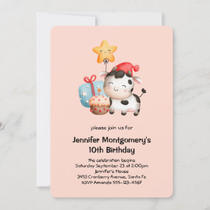 Invitación Cumpleaños sonriente, dulce y adorable