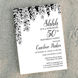 Invitación Cumpleaños Sorpresa 50 Aniversario Silver Birch