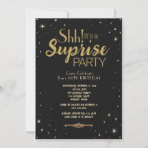 Cumpleaños Sorpresa 60 Elegante Negro Estrellado 