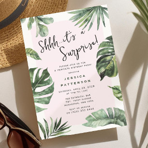 Invitación Cumpleaños Sorpresa de Verano Tropical Femenino Ad