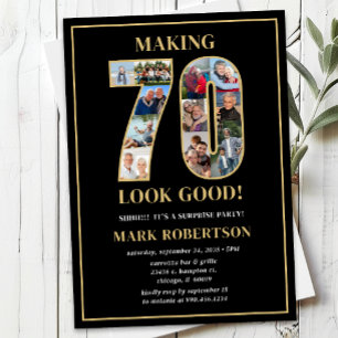 Invitación Cumpleaños Sorpresa Foto "Hacer que 70 se Vea Bien