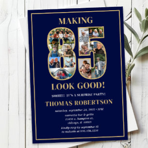 Invitación Cumpleaños Sorpresa Haciendo que 85 se Vea Bien Fo