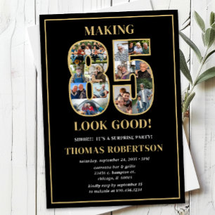 Invitación Cumpleaños Sorpresa Haciendo que 85 se Vea Bien Fo