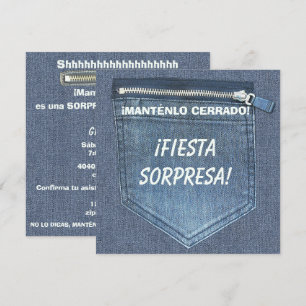 Invitación Cumpleaños Sorpresa número 40 Fiesta Mantén la Cre