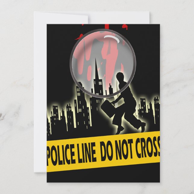 Invitación Cumpleaños sospechado de la cena del misterioso (Anverso)