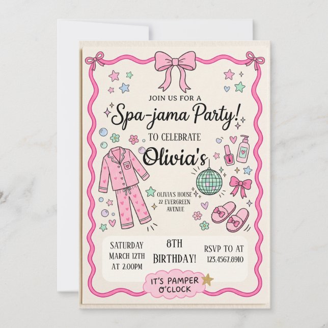 Invitación Cumpleaños Spa Jama (Anverso)
