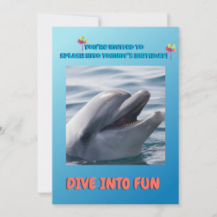 Invitación Cumpleaños Splash de delfines 