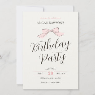 Invitación Cumpleaños suave y rosa