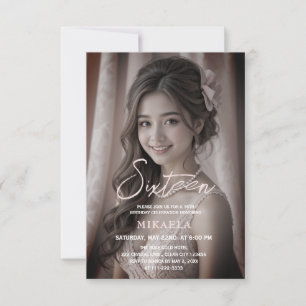 Invitación Cumpleaños Sweet 16 de Rosa Oro Elegante