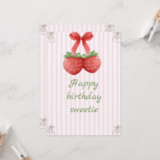 Invitación Cumpleaños Sweet Cherry - Elegancia Rosa y Blanca