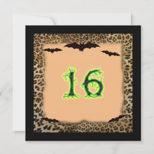 Invitación Cumpleaños Sweet Sixteen, Halloween, Murciélagos