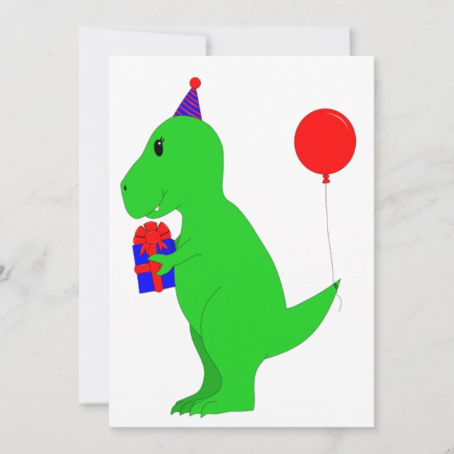 Invitación Cumpleaños T-Rex (Anverso)