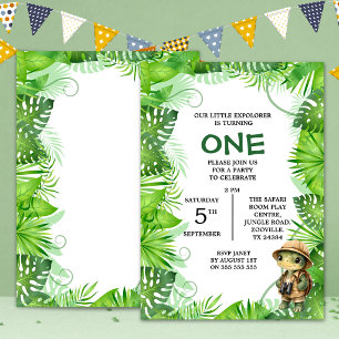 Invitación Cumpleaños Tema Jungla Pequeño Explorador 1er