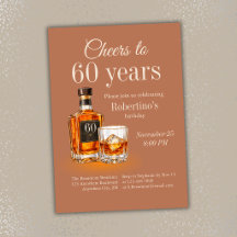 Cumpleaños tema Whisky Hombres 'Cheers to 60 Years