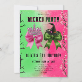 Invitación Cumpleaños Temática de Elphaba y Glinda