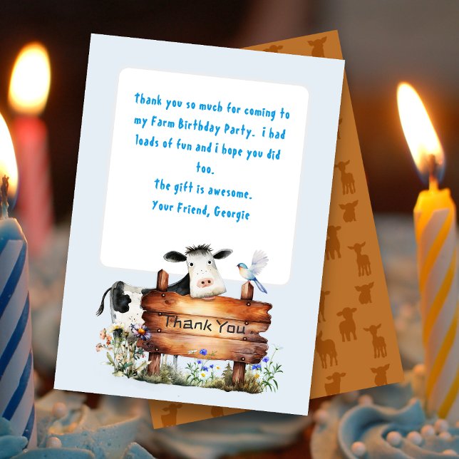 Invitación Cumpleaños temática de la granja Gracias Cartas de (Subido por el creador)