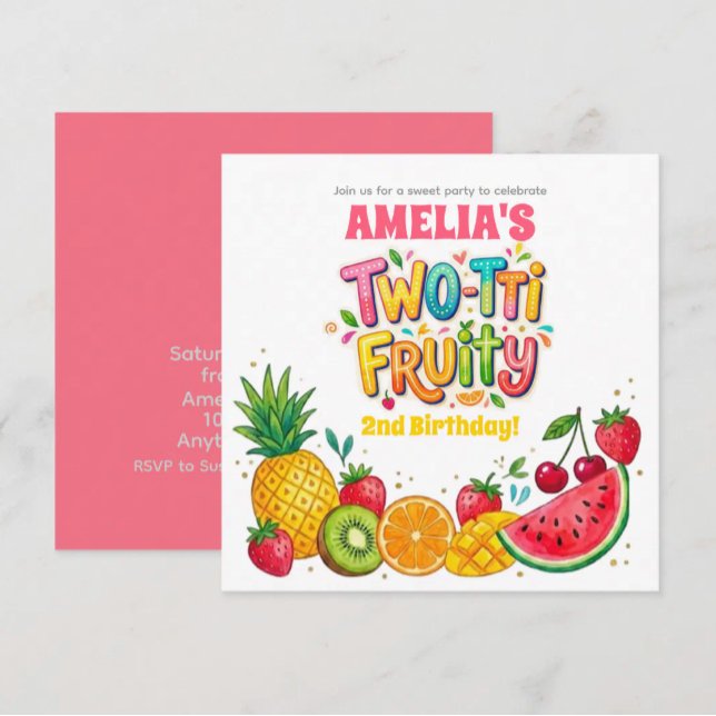 Invitación Cumpleaños Temático de Frutas Dos 2do (Subido por el creador)