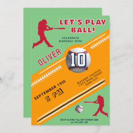 Invitación Cumpleaños Temático de Jugador de Béisbol de Béisb
