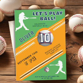 Invitación Cumpleaños Temático de Jugador de Béisbol de Béisb